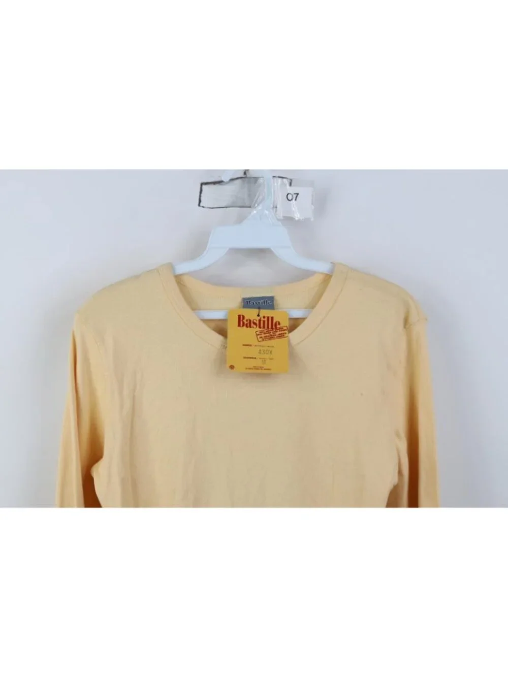 Deadstock Vtg 90s Babydoll Womens Medium Ribbed Cropped Knit Long Sleeve T-Shirt